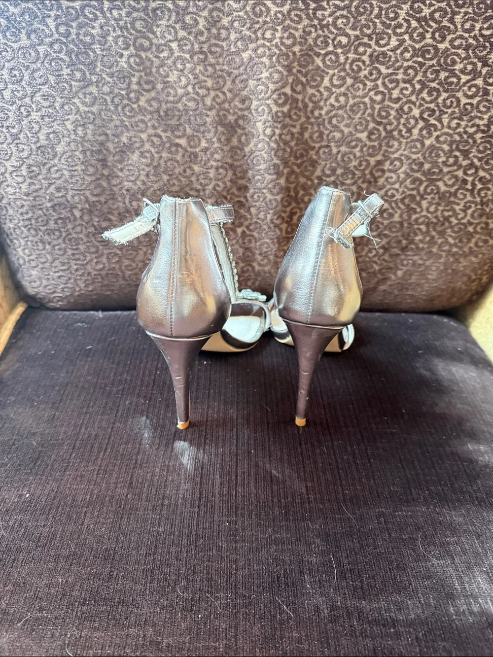 Steve Madden Rose Gold Jeweled T-Strap Heels